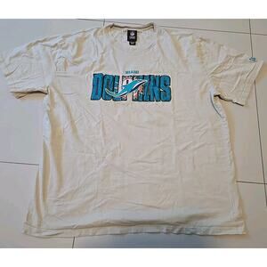 NFL Team Apparel Official Miami Dolphins Shirt Mens Size 2XLT Tan